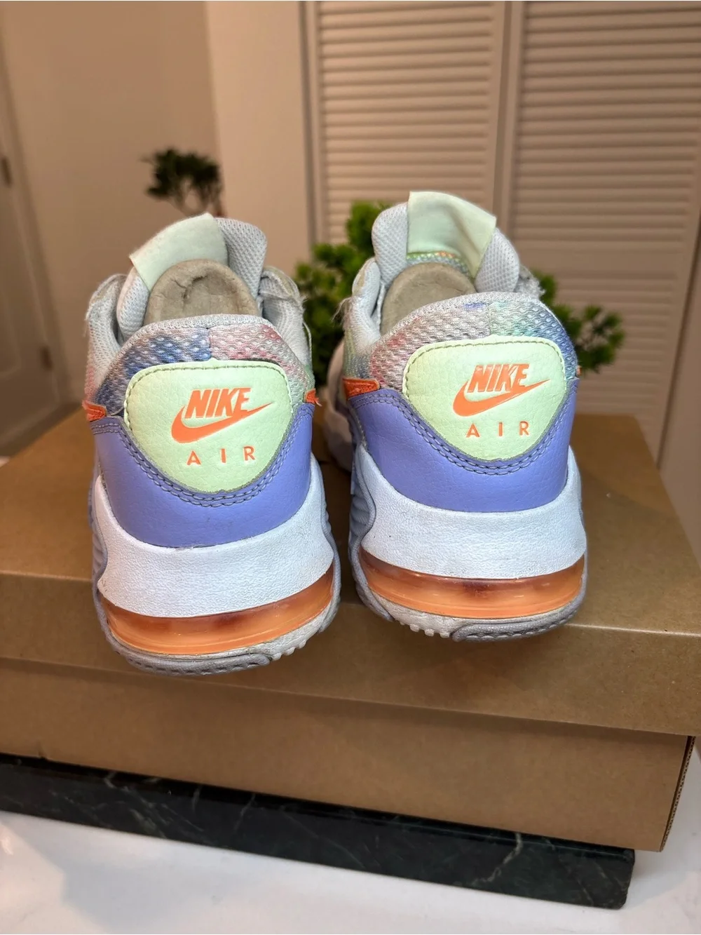 Nike Air Max Pastel Tie-Dye Sneakers with Orange Swoosh size 6.5 women’s